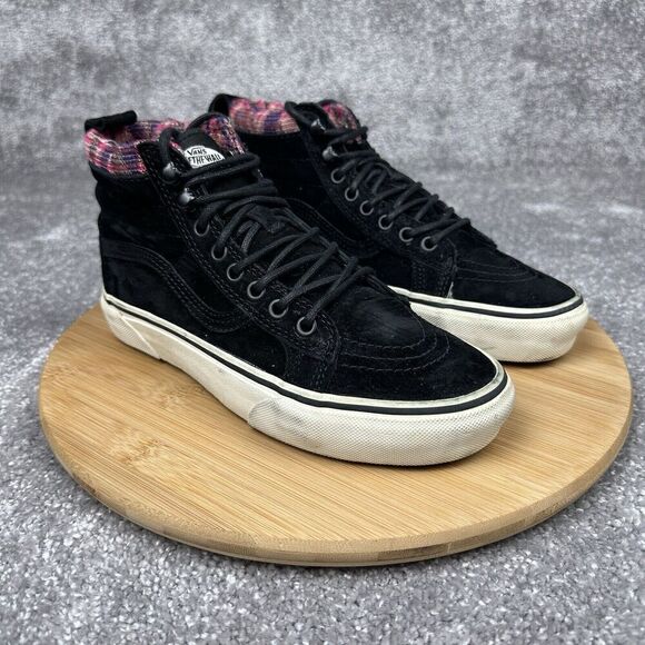 Vans Sk8 Hi MTE Sneakers Womens 7.5 Black Suede Faux Fur Scotchgard TC6D - Picture 1 of 12